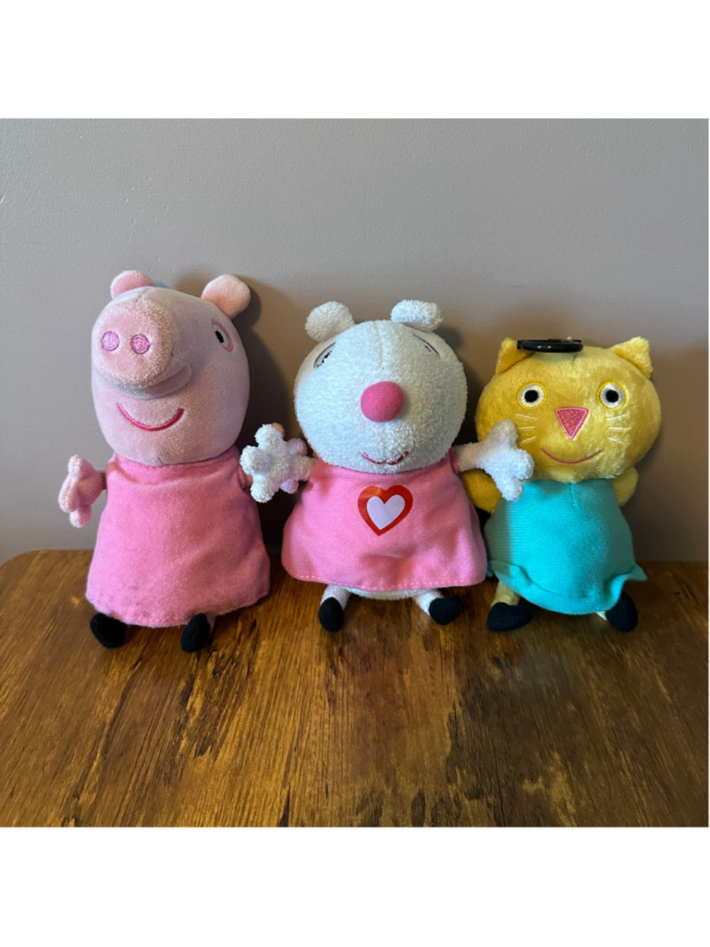 Peppa Pig Plush Set Peppa Suzy Sheep Candy Cat 6" Vintage 2003 Jazwares